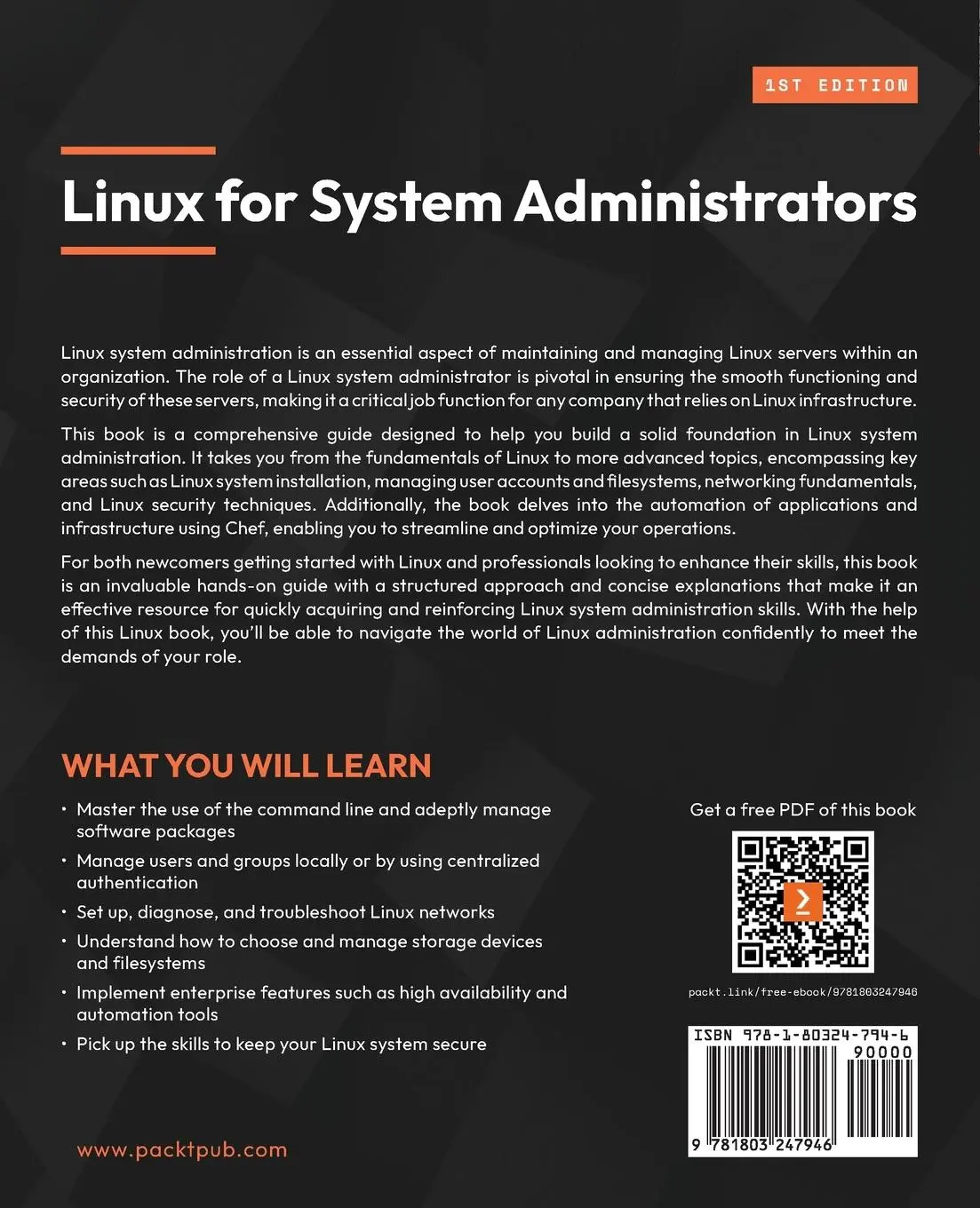 Rückseite: 9781803247946 | Linux for System Administrators | Viorel Rudareanu (u. a.) | Buch