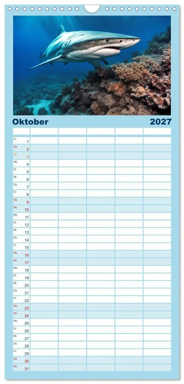 Bild: 9783594307946 | Familienplaner 2027 - Tief unten im Meer Unterwasser Fantasy mit 5...