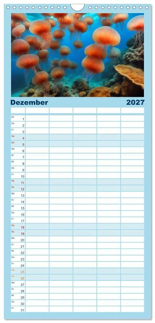 Bild: 9783594307946 | Familienplaner 2027 - Tief unten im Meer Unterwasser Fantasy mit 5...