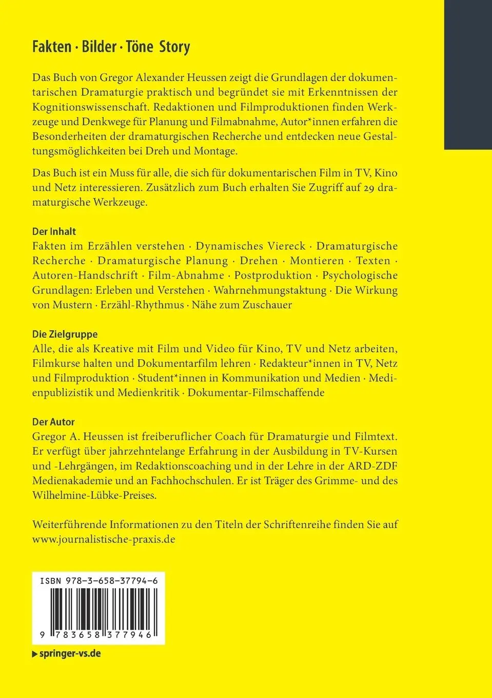 Rückseite: 9783658377946 | Fakten · Bilder · Töne · Story | Gregor Alexander Heussen | Buch | xix