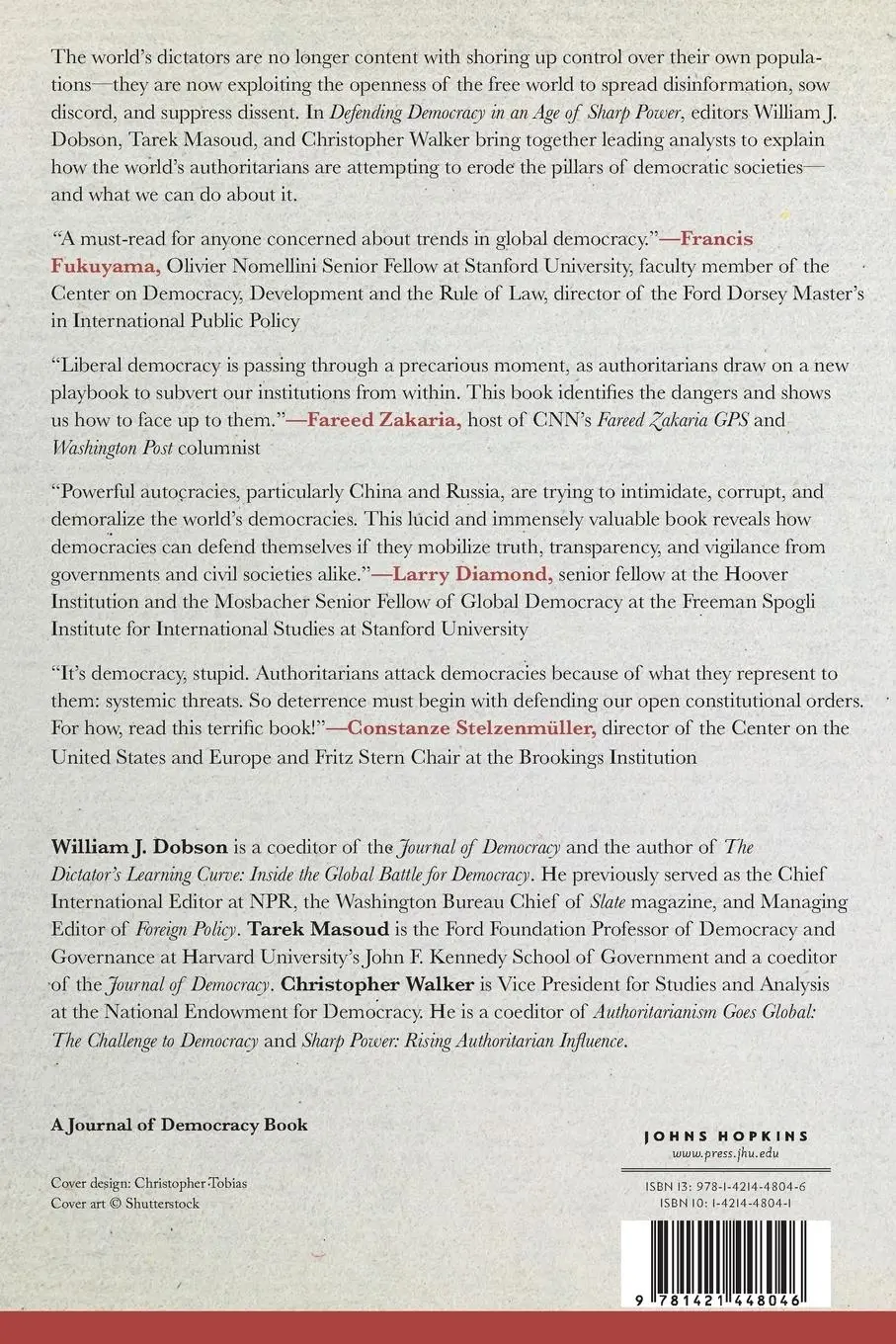 Rückseite: 9781421448046 | Defending Democracy in an Age of Sharp Power | Walker (u. a.) | Buch