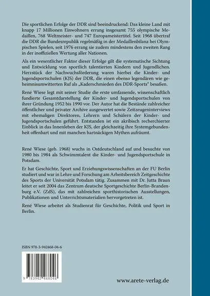 Rückseite: 9783942468046 | Kaderschmieden des "Sportwunderlandes" | René Wiese | Taschenbuch