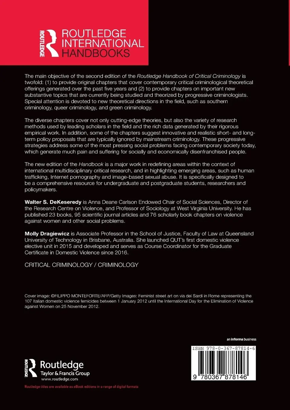 Rückseite: 9780367878146 | Routledge Handbook of Critical Criminology | Dekeseredy (u. a.) | Buch