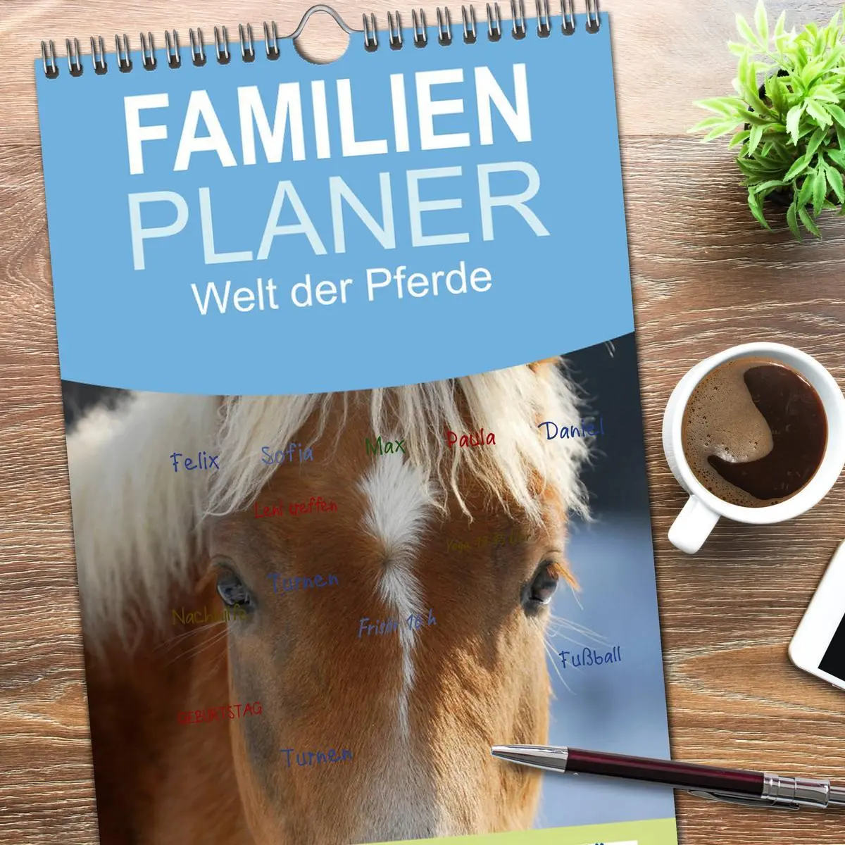 Bild: 9783516518146 | Familienplaner 2026 - Welt der Pferde mit 5 Spalten (Wandkalender,...