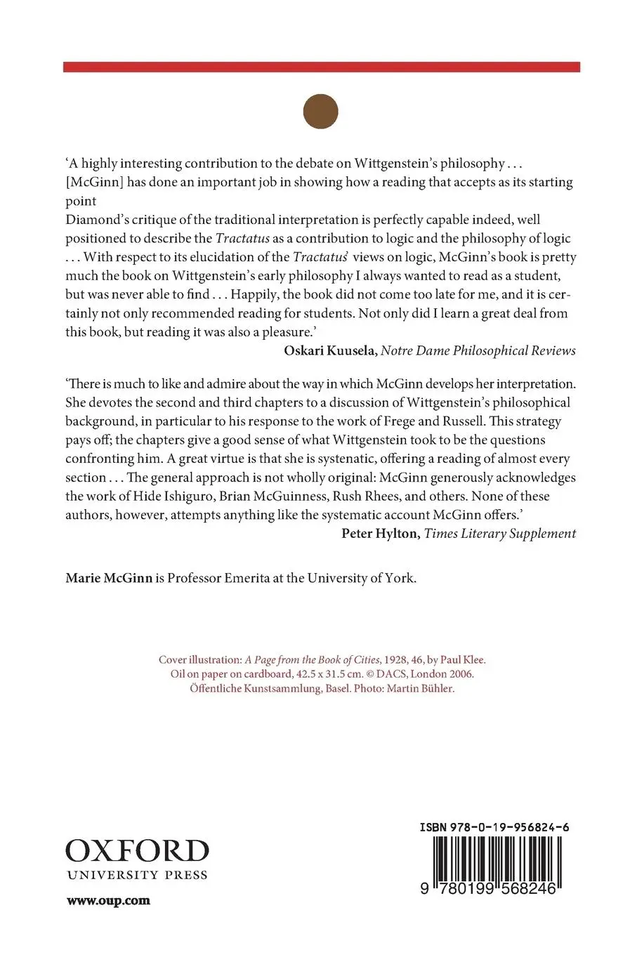 Rückseite: 9780199568246 | Elucidating the Tractatus | Marie Mcginn | Taschenbuch | Englisch
