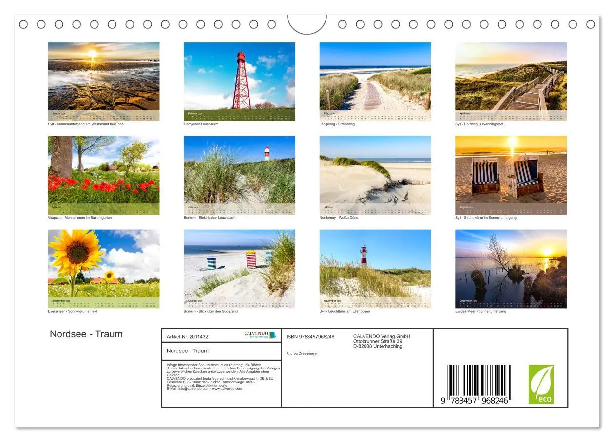 Bild: 9783457968246 | Nordsee - Traum (Wandkalender 2026 DIN A4 quer), CALVENDO...