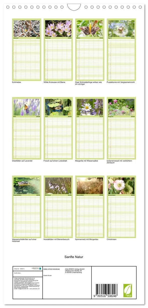 Bild: 9783516508246 | Familienplaner 2026 - Sanfte Natur mit 5 Spalten (Wandkalender, 21...