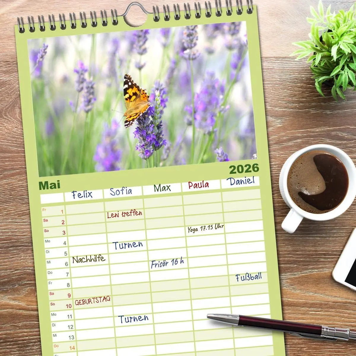 Bild: 9783516508246 | Familienplaner 2026 - Sanfte Natur mit 5 Spalten (Wandkalender, 21...