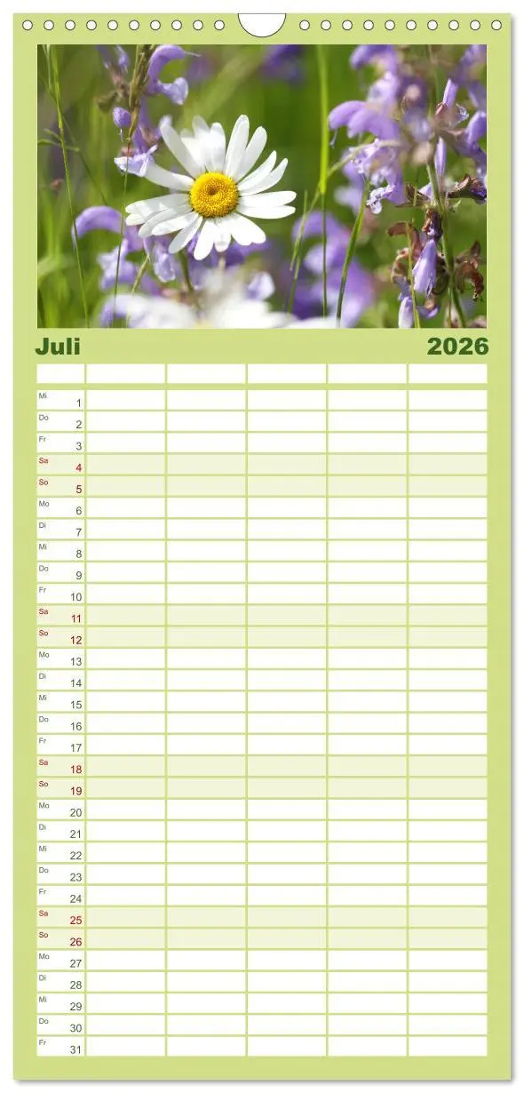 Bild: 9783516508246 | Familienplaner 2026 - Sanfte Natur mit 5 Spalten (Wandkalender, 21...