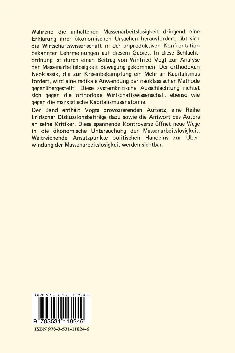 Rückseite: 9783531118246 | Radikale Neoklassik | Rudolf Hickel | Taschenbuch | 174 S. | Deutsch