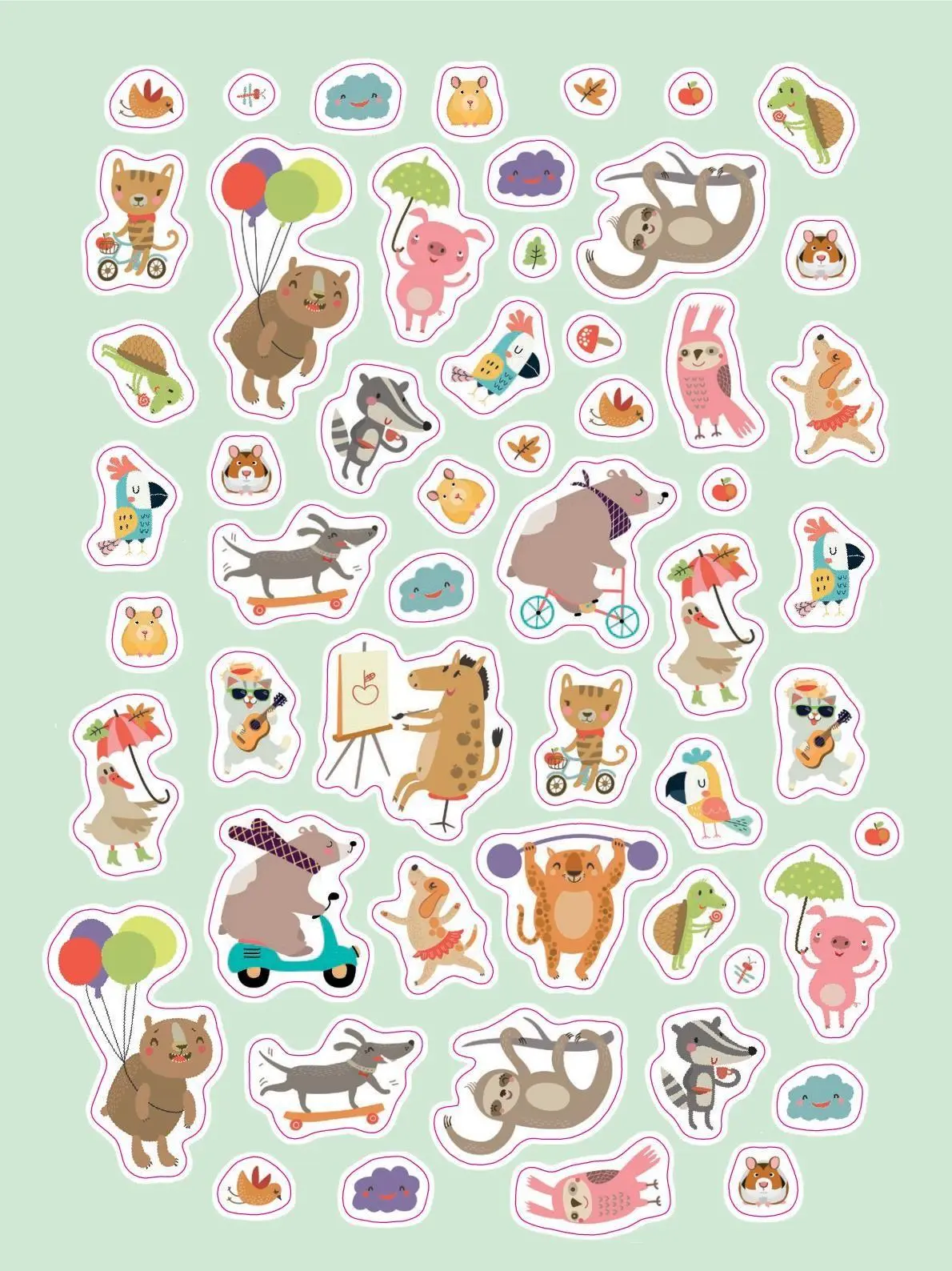 Bild: 9783625198246 | Stickerbuch Lustige Tiere I Über 1000 Sticker | Taschenbuch | 48 S.