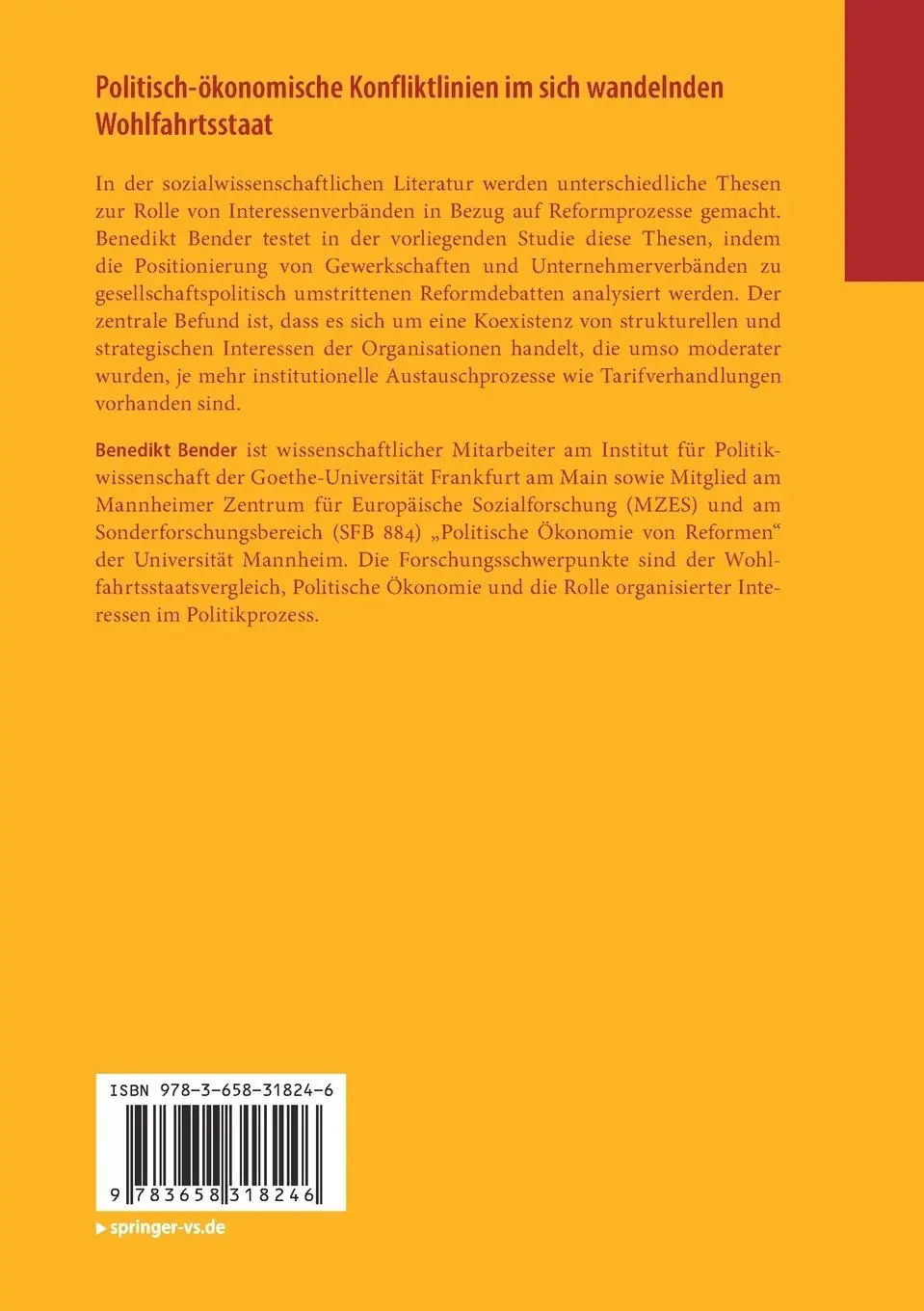 Rückseite: 9783658318246 | Politisch-ökonomische Konfliktlinien im sich wandelnden...