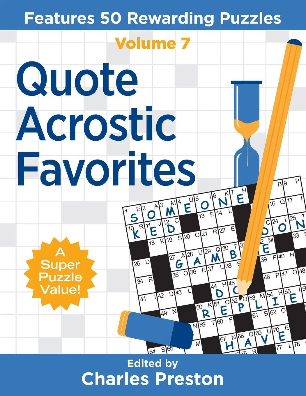 Cover: 9781734048346 | Quote Acrostic Favorites | Features 50 Rewarding Puzzles | Preston