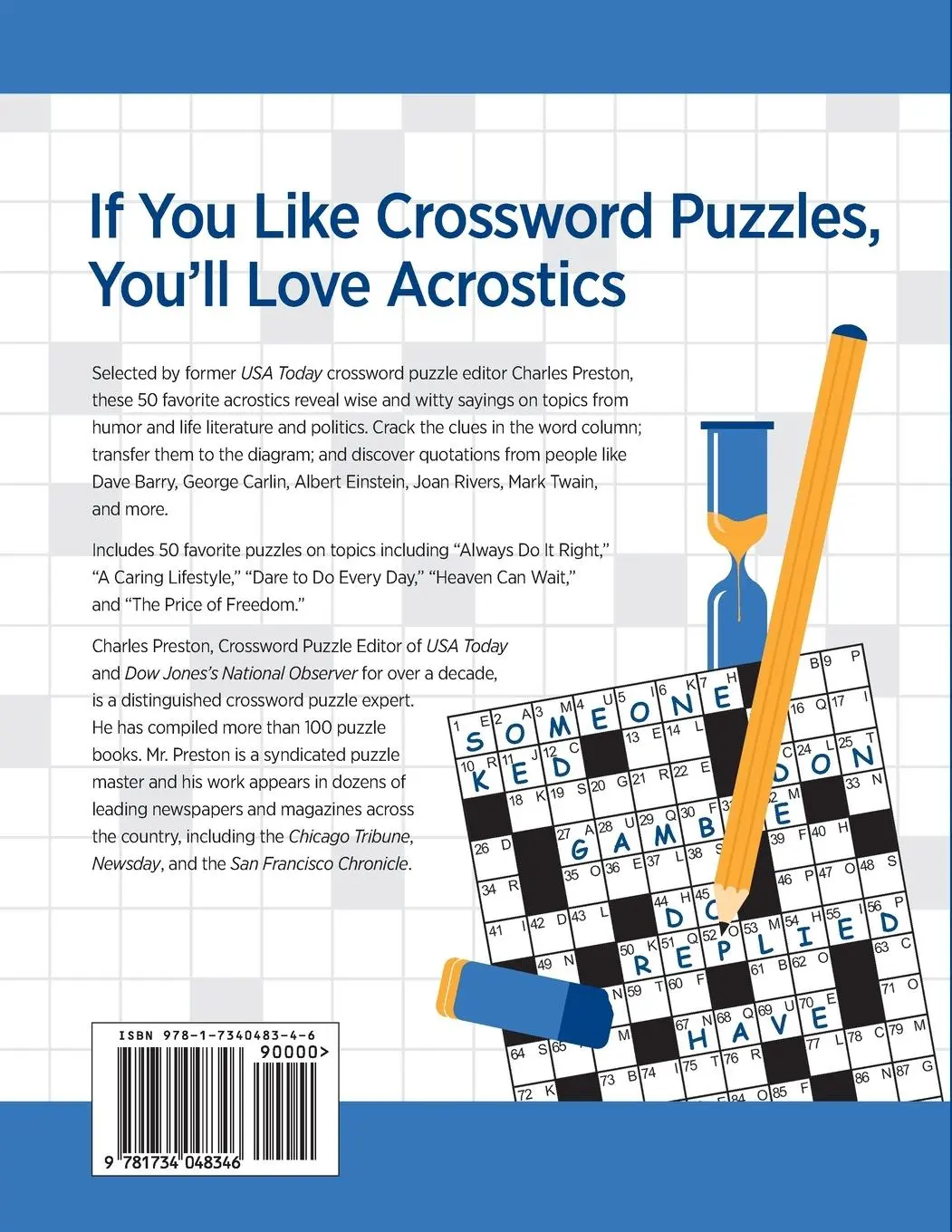 Rückseite: 9781734048346 | Quote Acrostic Favorites | Features 50 Rewarding Puzzles | Preston