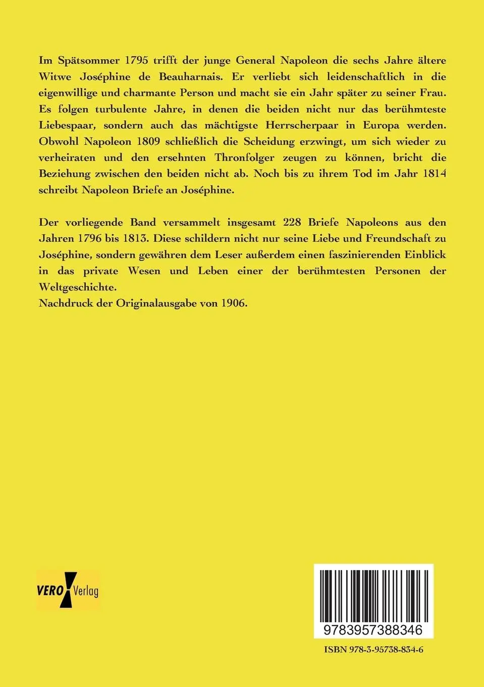 Rückseite: 9783957388346 | Liebesbriefe berühmter Männer und Frauen | Napoleon an Josefine | Buch