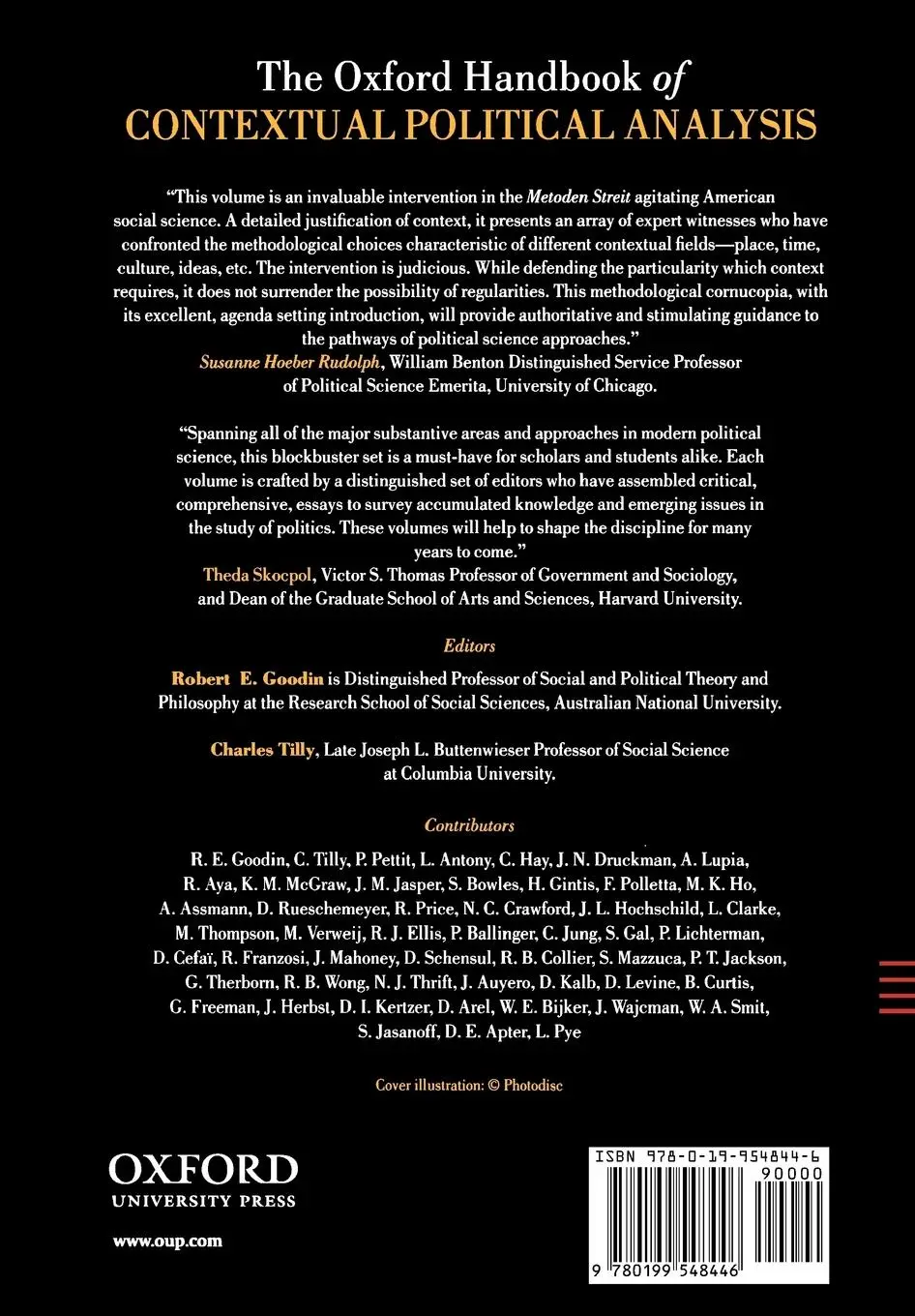Rückseite: 9780199548446 | The Oxford Handbook of Contextual Political Analysis | Goodin (u. a.)