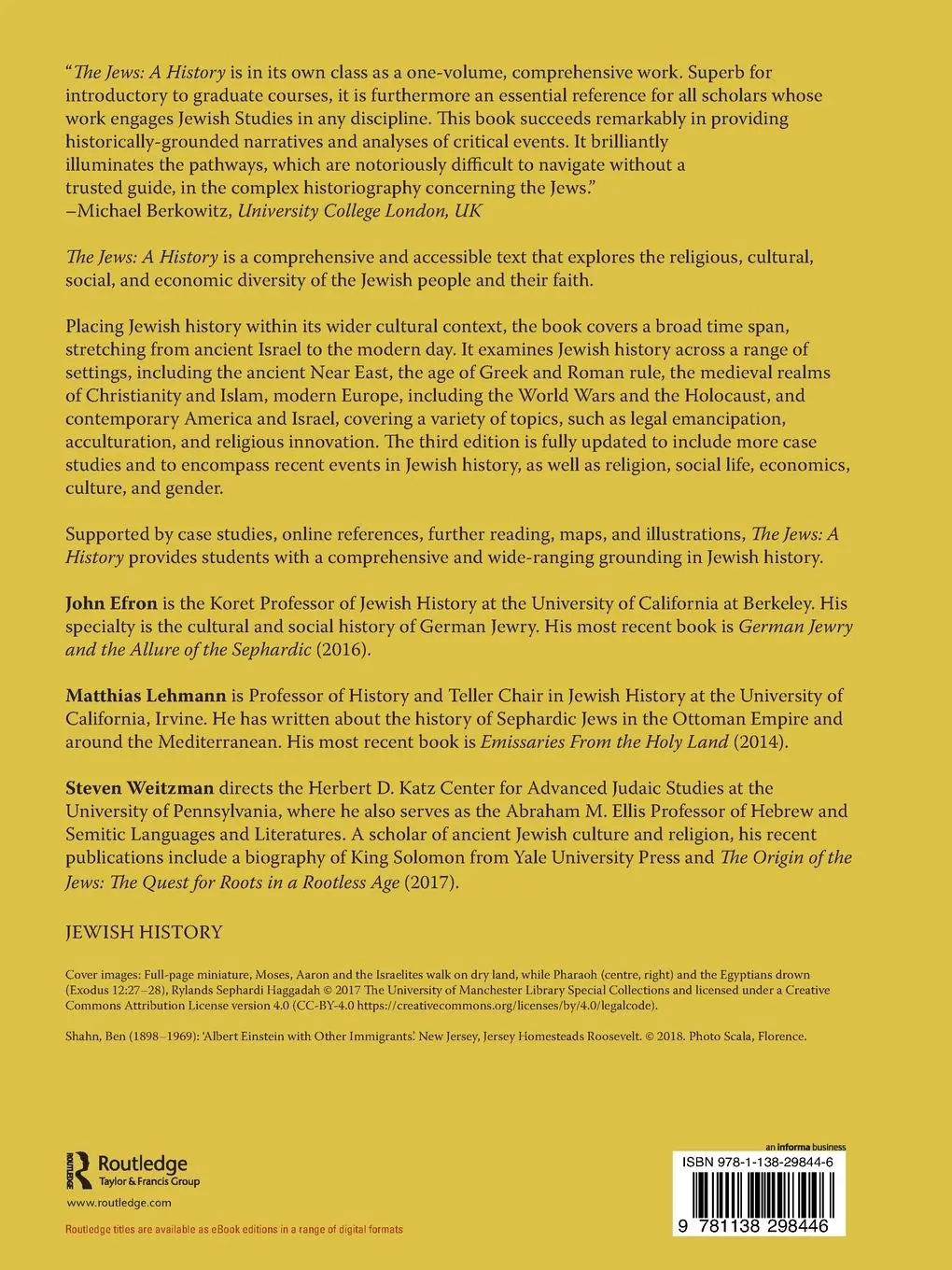 Rückseite: 9781138298446 | The Jews | A History | John Efron (u. a.) | Taschenbuch | Englisch