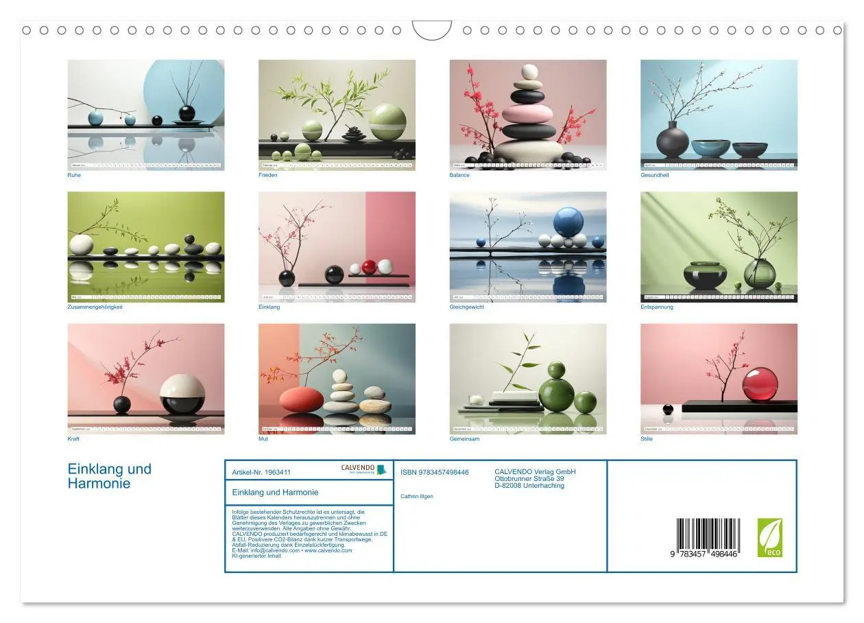 Bild: 9783457498446 | Einklang und Harmonie (Wandkalender 2026 DIN A3 quer), CALVENDO...
