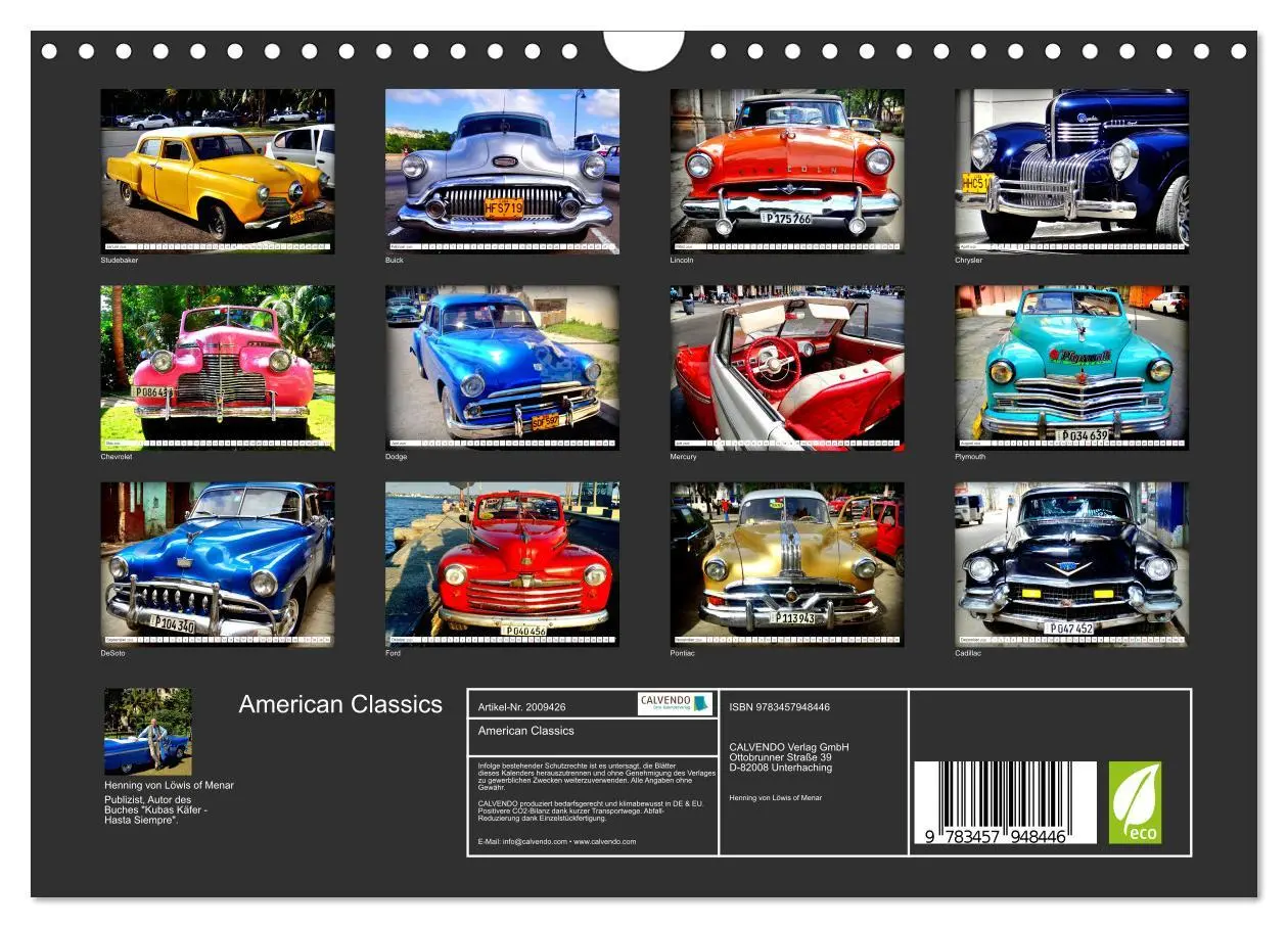 Bild: 9783457948446 | American Classics (Wandkalender 2026 DIN A4 quer), CALVENDO...
