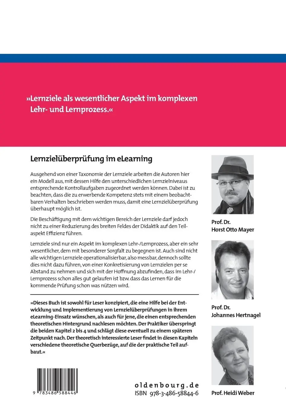 Rückseite: 9783486588446 | Lernzielüberprüfung im eLearning | Horst Otto Mayer (u. a.) | Buch