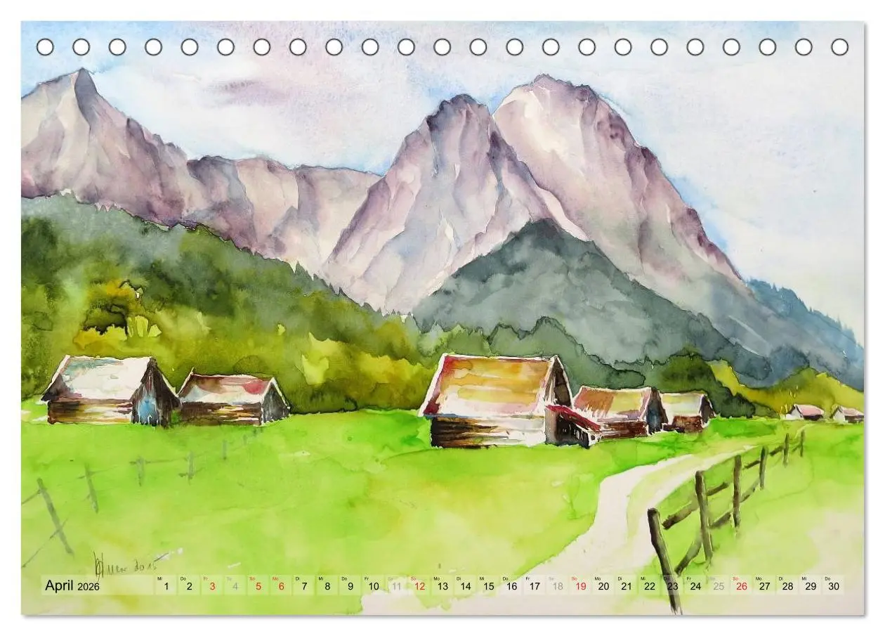 Bild: 9783516038446 | Malerisches Garmisch Partenkirchen - Aquarelle und Fotografien...