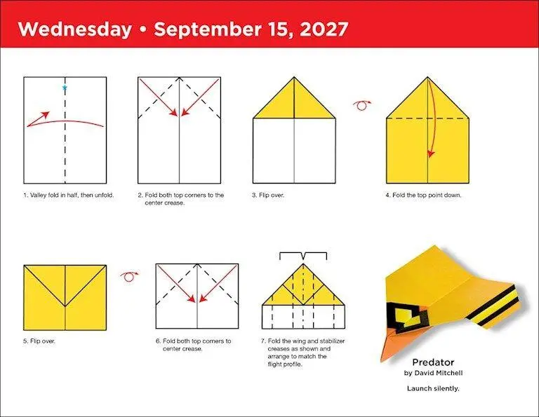 Bild: 9798881608446 | Paper Airplane Fold-a-Day - Papierflieger-Faltvorlage für jeden Tag...