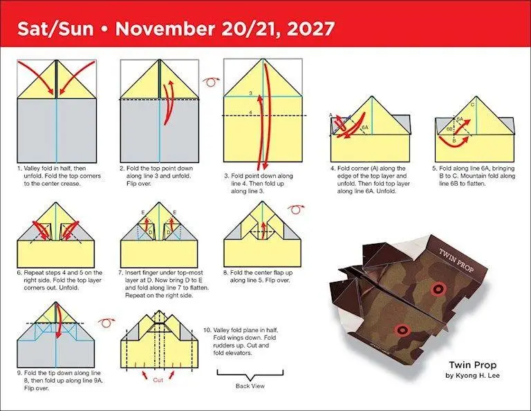 Bild: 9798881608446 | Paper Airplane Fold-a-Day - Papierflieger-Faltvorlage für jeden Tag...