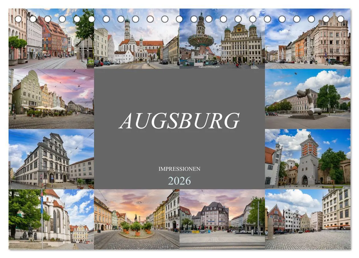 Cover: 9783457628546 | Augsburg Impressionen (Tischkalender 2026 DIN A5 quer), CALVENDO...