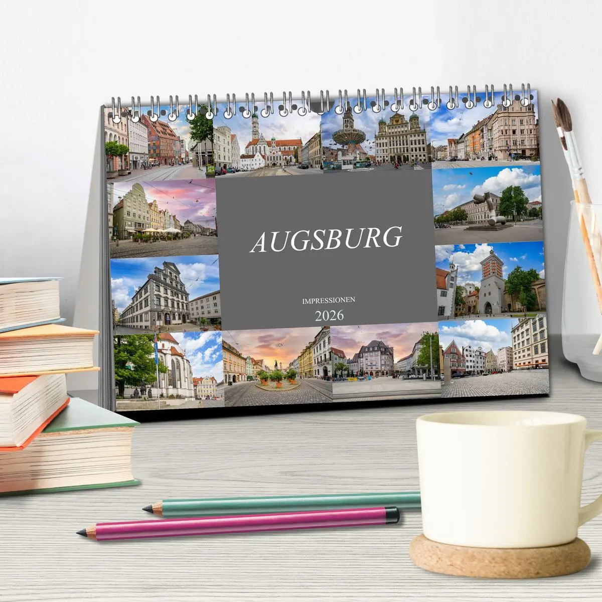 Bild: 9783457628546 | Augsburg Impressionen (Tischkalender 2026 DIN A5 quer), CALVENDO...