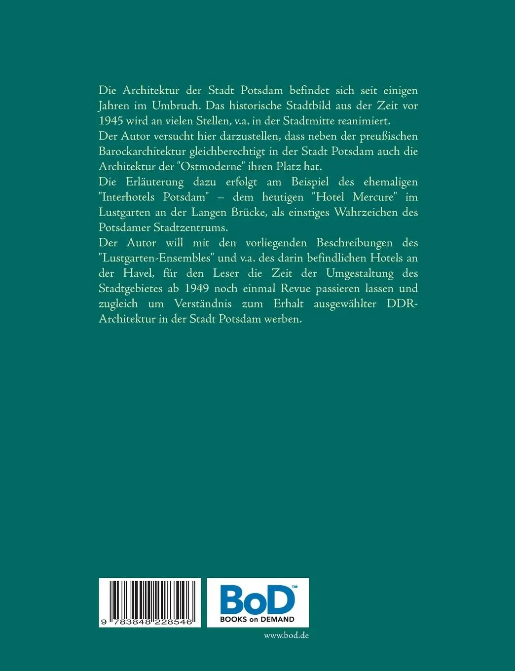 Rückseite: 9783848228546 | Ein Hotel im Lustgarten von Potsdam | Jörg Fröhlich | Taschenbuch