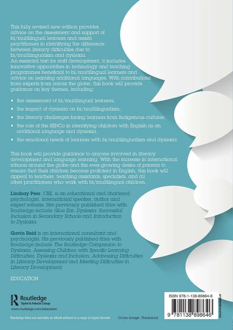 Rückseite: 9781138898646 | Multilingualism, Literacy and Dyslexia | Lindsay Peer (u. a.) | Buch