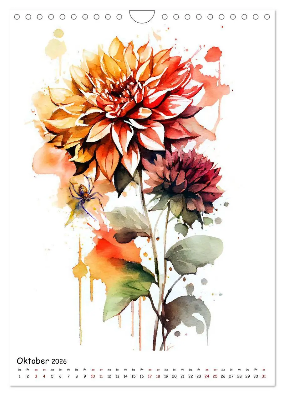 Bild: 9783516328646 | Aquarellmalerei - Blumen und Tiere im Garten (Wandkalender 2026 DIN...