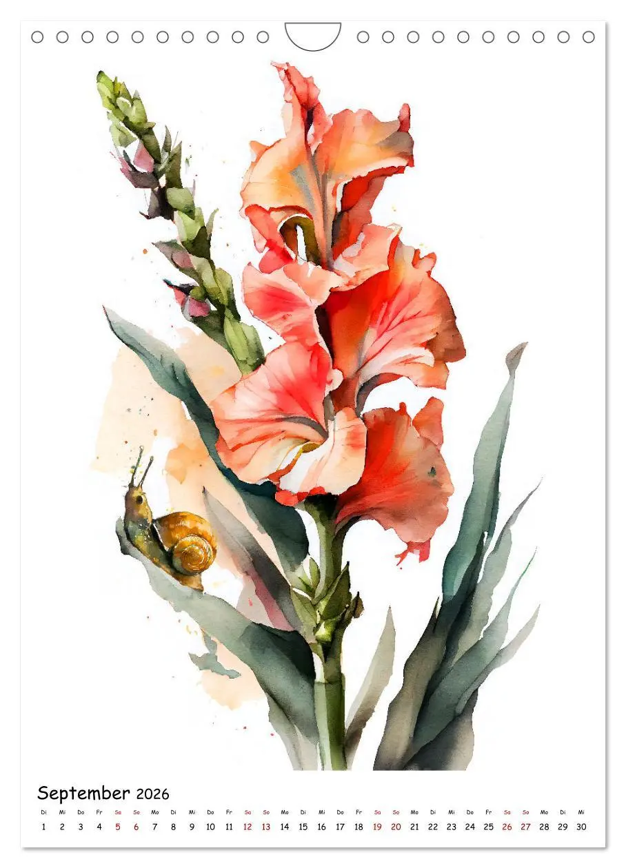Bild: 9783516328646 | Aquarellmalerei - Blumen und Tiere im Garten (Wandkalender 2026 DIN...