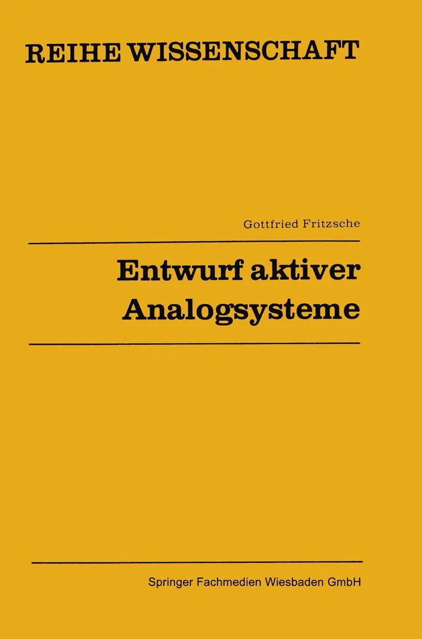 Cover: 9783528068646 | Entwurf aktiver Analogsysteme | Netzwerke III | Gottfried Fritzsche