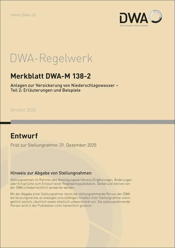 Cover: 9783968628646 | Merkblatt DWA-M 138-2 Anlagen zur Versickerung von...