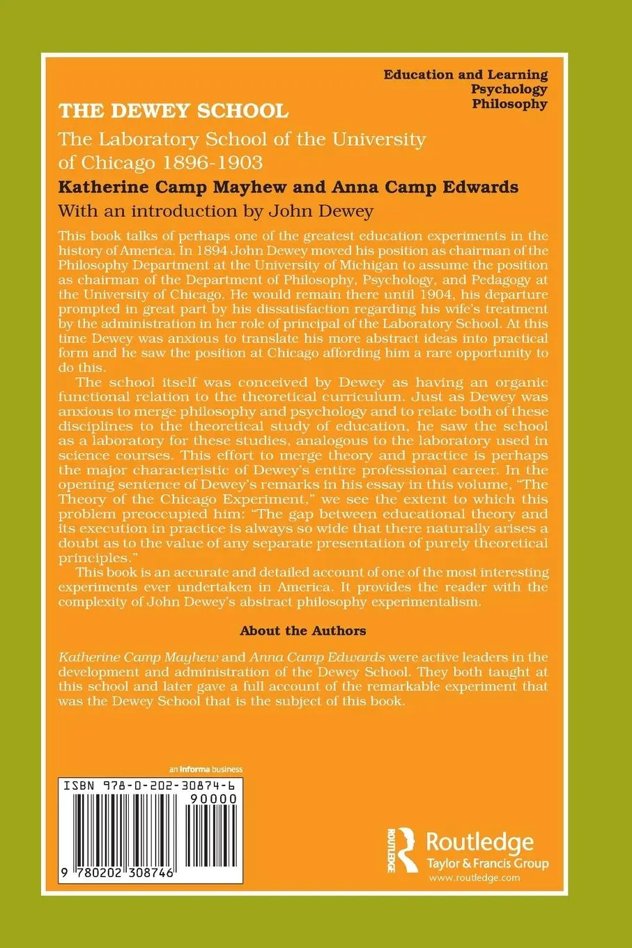 Rückseite: 9780202308746 | The Dewey School | Anna Edwards | Taschenbuch | Englisch | 2007