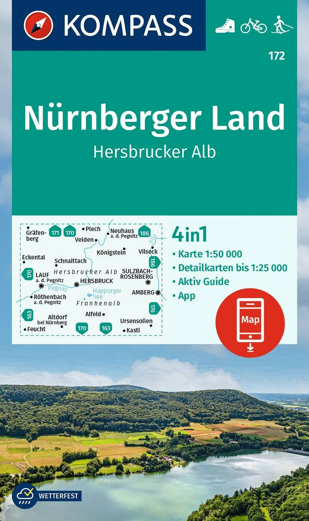 Cover: 9783991218746 | KOMPASS Wanderkarte 172 Nürnberger Land, Hersbrucker Alb 1:50.000
