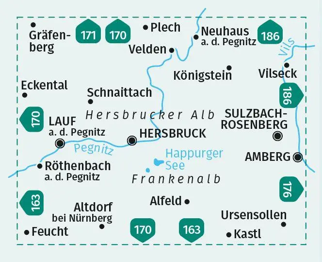 Bild: 9783991218746 | KOMPASS Wanderkarte 172 Nürnberger Land, Hersbrucker Alb 1:50.000