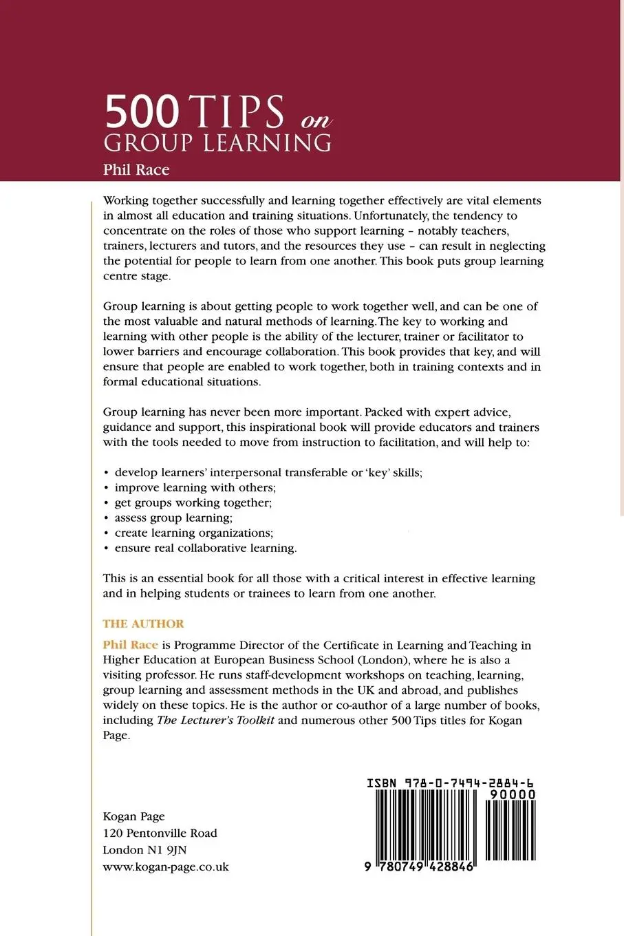 Rückseite: 9780749428846 | 500 Tips on Group Learning | Sally Brown | Taschenbuch | Englisch