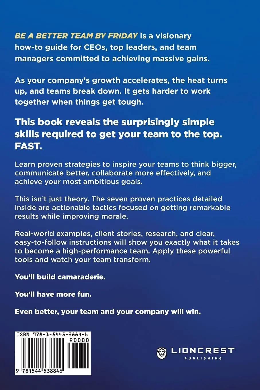 Rückseite: 9781544538846 | Be a Better Team by Friday | Justin Follin | Taschenbuch | Englisch