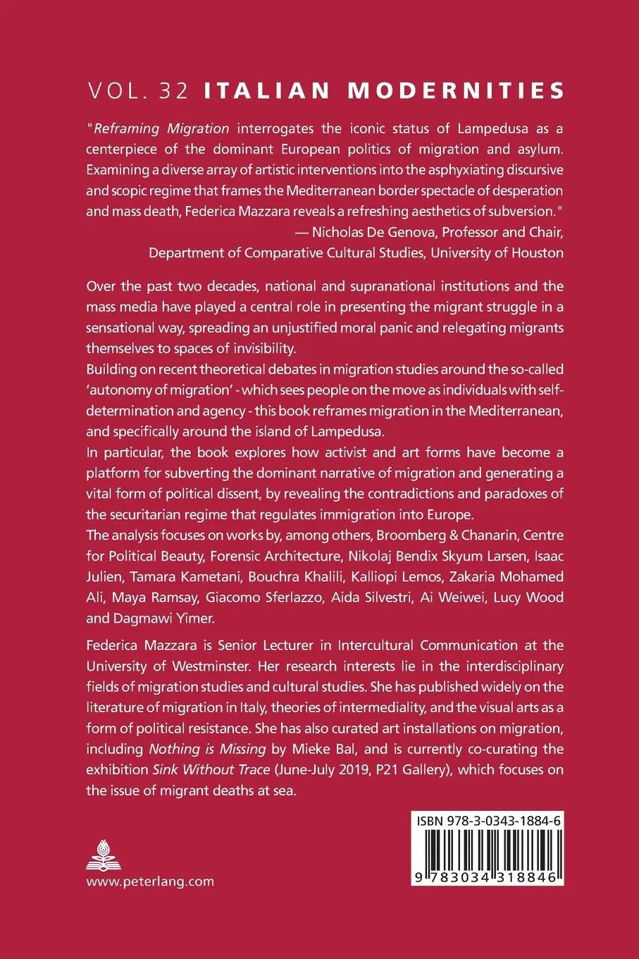 Rückseite: 9783034318846 | Reframing Migration | Federica Mazzara | Taschenbuch | 272 S. | 2019