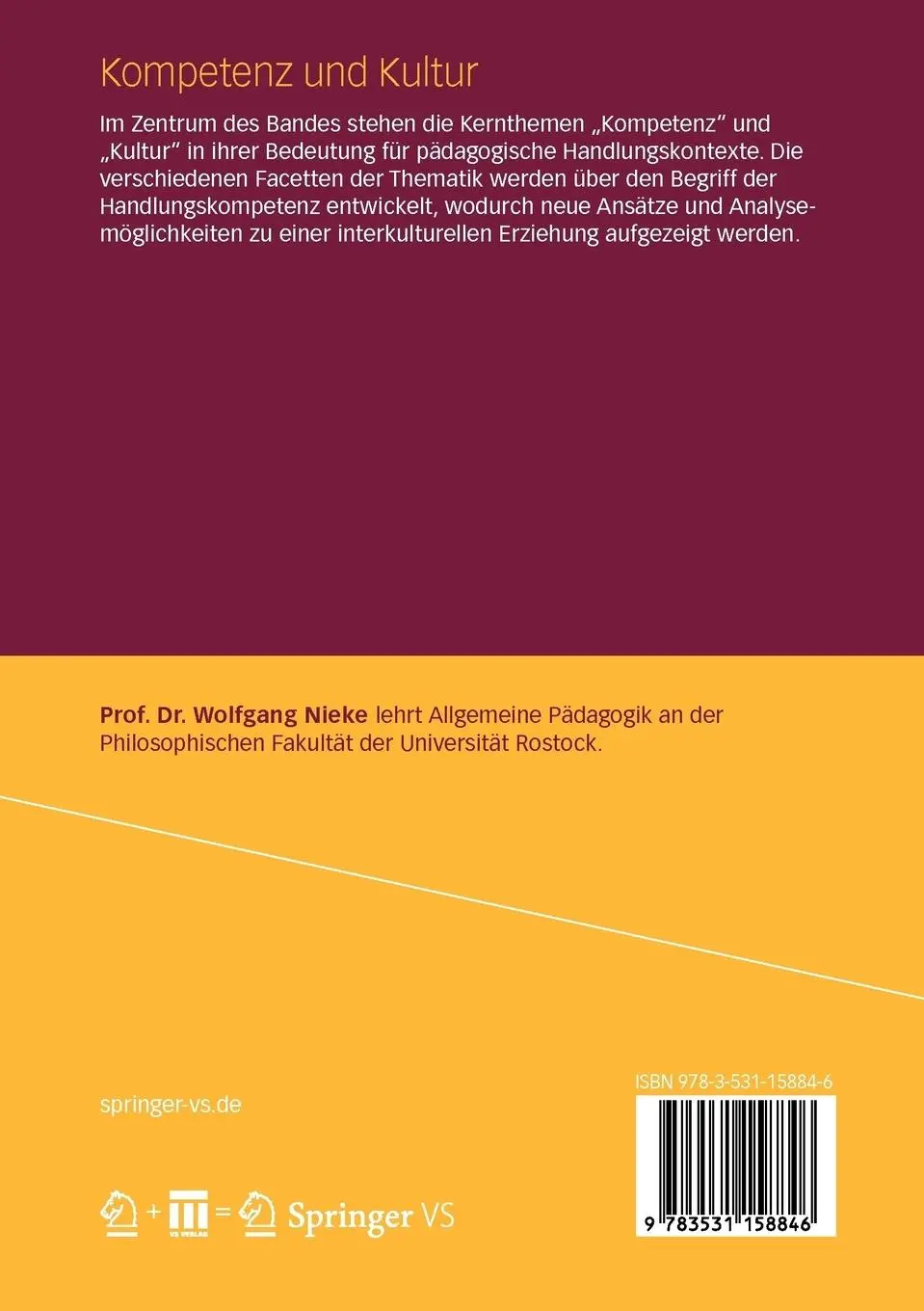Rückseite: 9783531158846 | Kompetenz und Kultur | Beiträge zur Orientierung in der Moderne | Buch