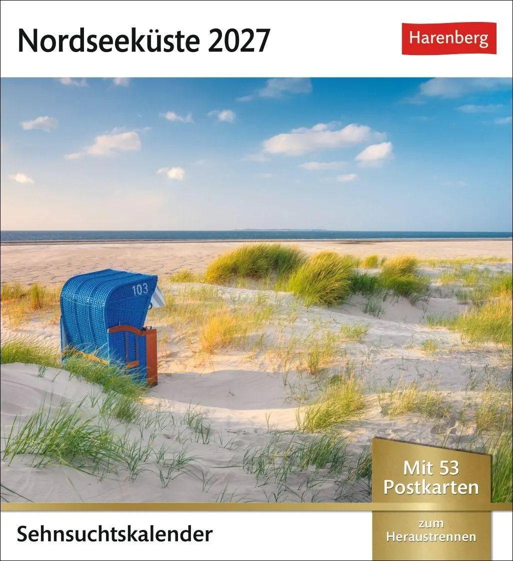 Cover: 9783840038846 | Nordseeküste Sehnsuchtskalender 2027 - Wochenkalender mit 53...