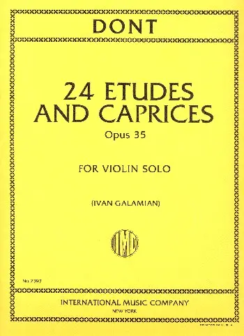Cover: 9790220418846 | Studi E Capricci Op. 35 (Galamian) | Jakob Dont | Buch