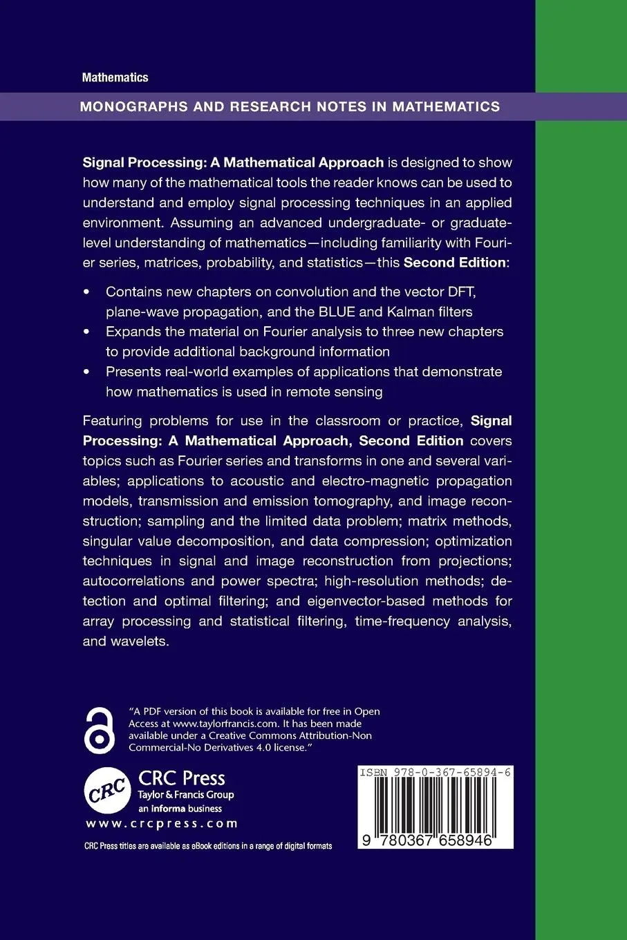 Rückseite: 9780367658946 | Signal Processing | A Mathematical Approach, Second Edition | Byrne