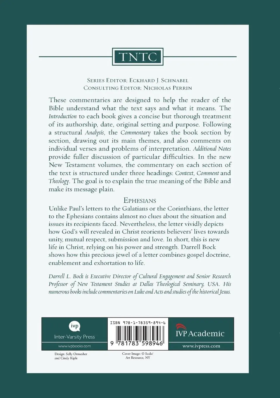 Rückseite: 9781783598946 | Ephesians | An Introduction And Commentary | Darrell L Bock | Buch