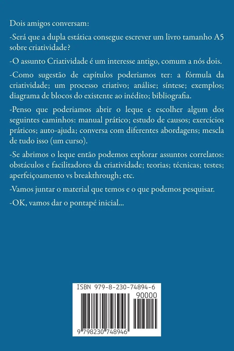 Rückseite: 9798230748946 | Conversando sobre Criatividade | Decio Martins de Medeiros (u. a.)