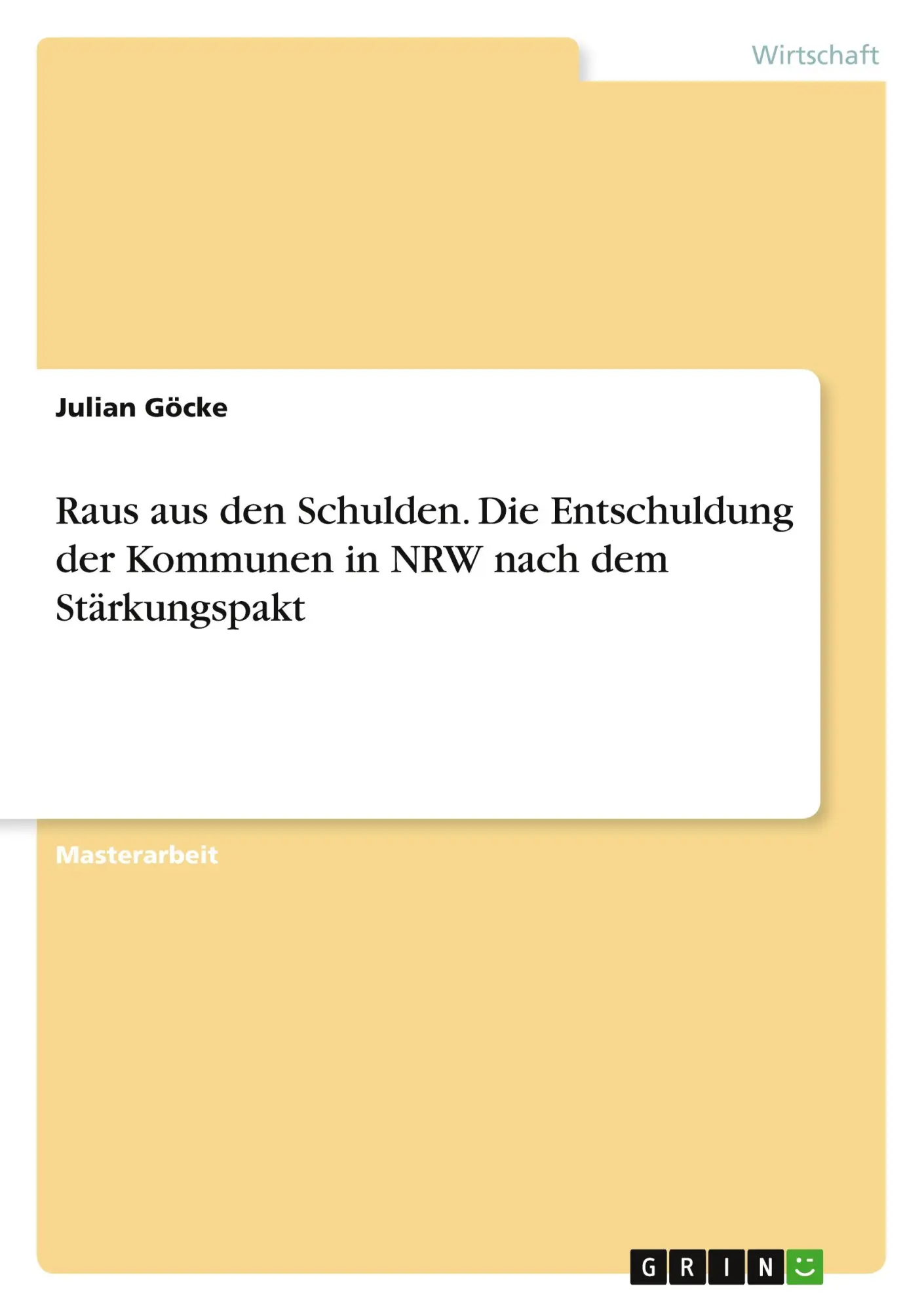 Cover: 9783346149046 | Raus aus den Schulden. Die Entschuldung der Kommunen in NRW nach...