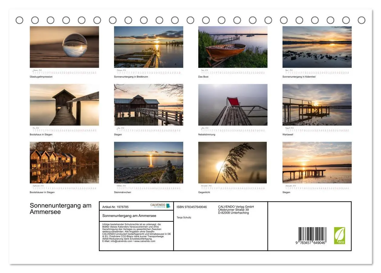 Bild: 9783457649046 | Sonnenuntergang am Ammersee (Tischkalender 2026 DIN A5 quer),...
