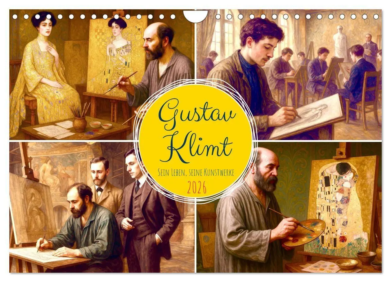 Cover: 9783516669046 | Gustav Klimt. Sein Leben, seine Kunstwerke (Wandkalender 2026 DIN...
